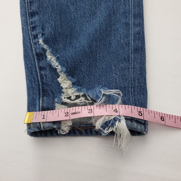 FRAME Womens Le Garcon Distressed Denim Crop Fray Hem Jeans in Newport Size 24 - Picture 4 of 12